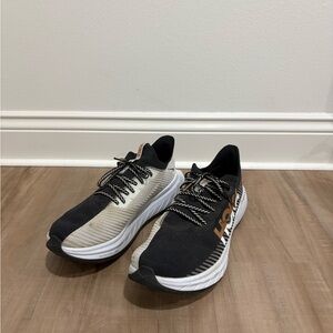 Hoka Black and White Athletic Shoes